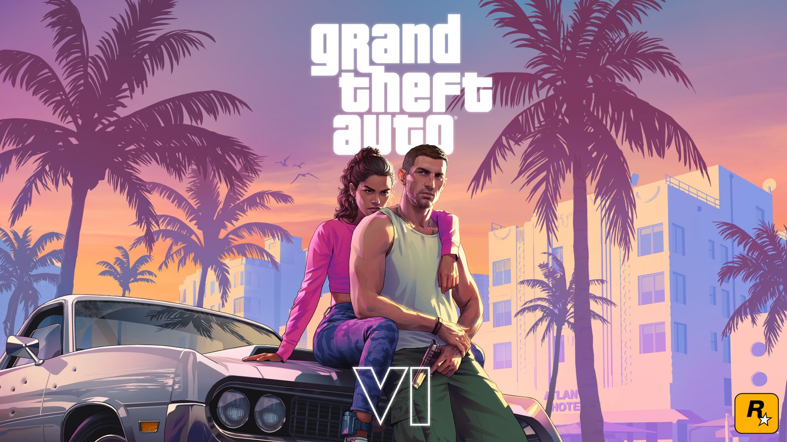 Cinematic Vice City Skyline at Sunset